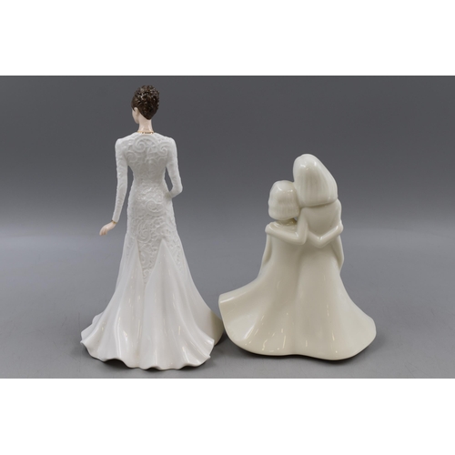 228 - Coalport Special Day Fine bone China Figure (25cm) and a Royal Worcester Friendship Figure (20cm)