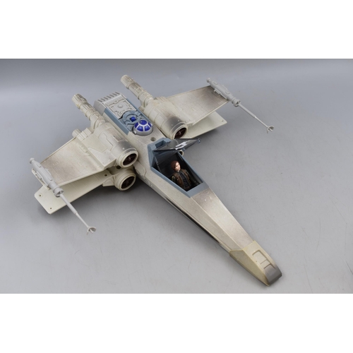 479 - Two Star Wars Ship Models and Jyn Erso Figure. Includes X-Wing and Snowspeeder.