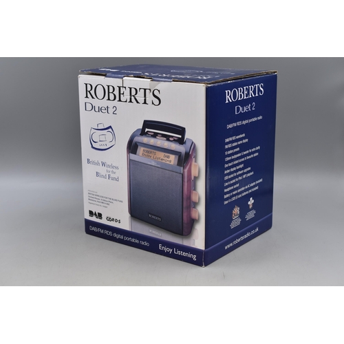 484 - Roberts Duet 2 DAB Radio Produced for The British Wireless For The Blind Fund Complete with Box and ... 