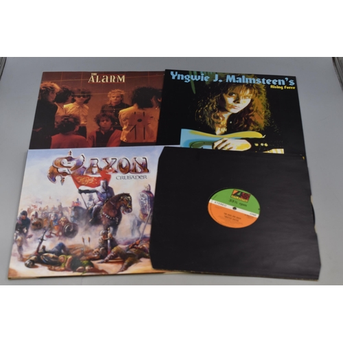 503 - A Selection of 15 80's Rock and Heavy Metal Vinyls. Includes ACDC, Alarm, Iron Maiden, Saxon on blue... 