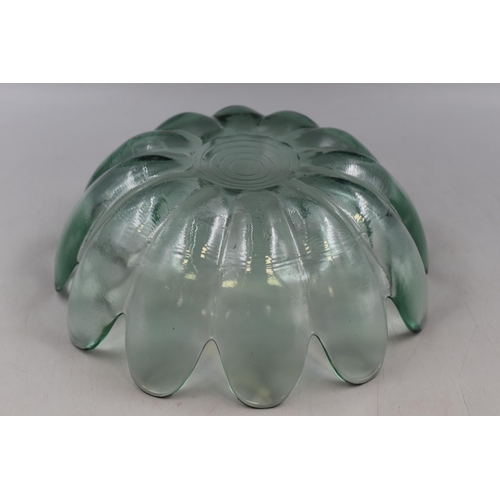 235 - Green Hue Glass Lotus Petal Bowl approx 4