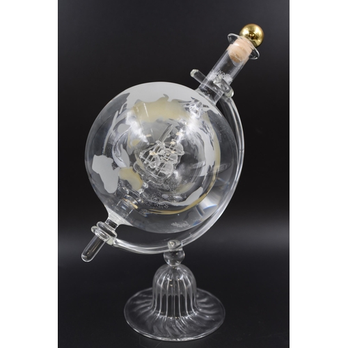 242 - Glass World Globe Decanter complete with Stopper