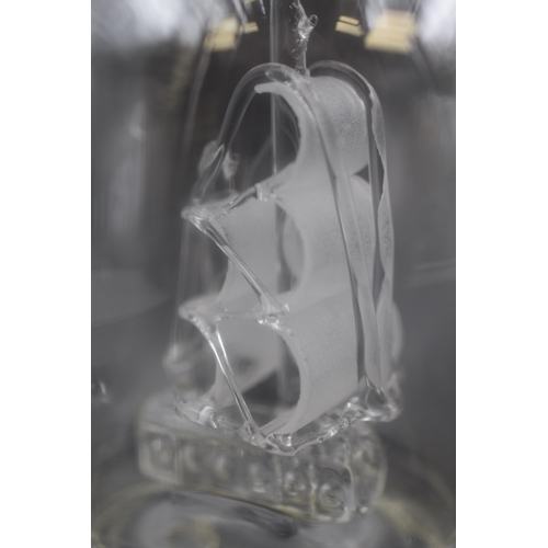 243 - Vintage Glass Galleon Ship Decanter 7