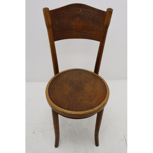 526 - Early Bentwood Bistro Chair with Decorative Seat and Back