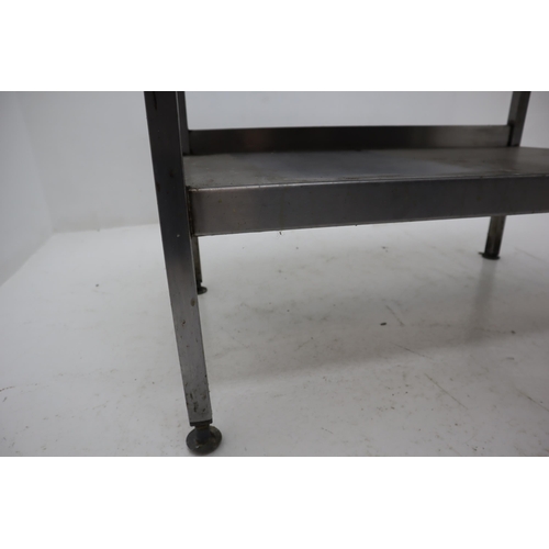 533 - Industrial Stainless Steel Table with Two Shelf Under storage sitting on Adjustable feet 36