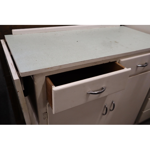 536 - Vintage Formica Topped Kitchenette Unit with Drop leaf Sides and Two Drawers over one Cupboard appro... 