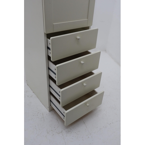 542 - Modern Four Drawer One Cupboard Freestanding Unit in Cream Colour approx 54