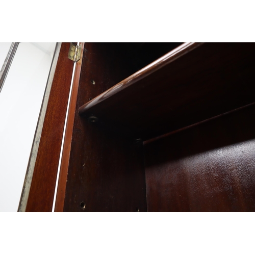 548 - Edwardian 18th Century Highly Polished Mahogany Bureau Bookcase with Key and working sliders Crowned... 