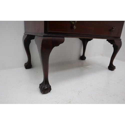 548 - Edwardian 18th Century Highly Polished Mahogany Bureau Bookcase with Key and working sliders Crowned... 