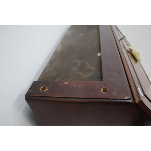 548 - Edwardian 18th Century Highly Polished Mahogany Bureau Bookcase with Key and working sliders Crowned... 