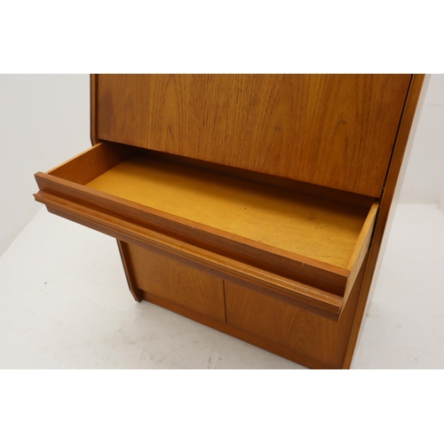 549 - Light Wood Midi Sized Writing Bureau with Under Cupboard Storage Fitted with Sectional organizer and... 