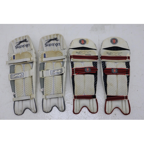 555 - Two Pairs of Cricket Batting Pads (Slazenger Super Tour and GN X Warrior), In A Gray-Nicolls Cricket... 