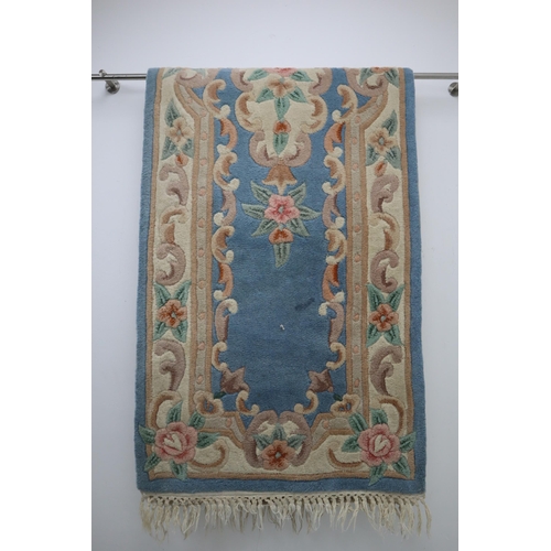 558 - Three Chinese Style Floral Rugs, Largest Approx 84