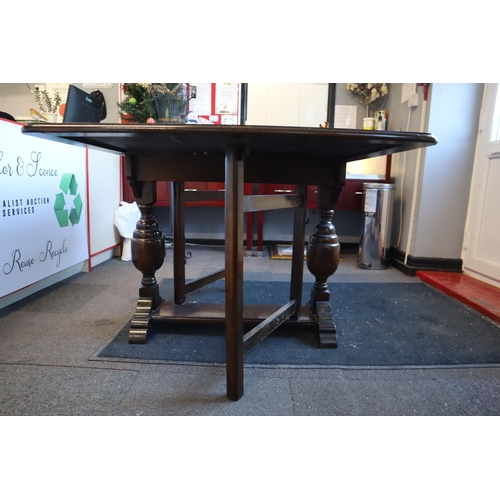 559 - Vintage English Gate Leg Drop Leaf Table with Four Matching Sprung Based Chairs Standing Proudly on ... 