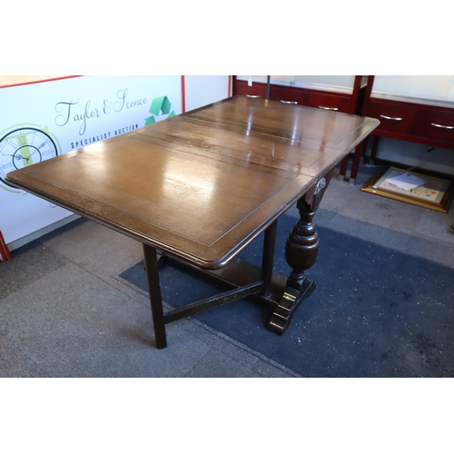 559 - Vintage English Gate Leg Drop Leaf Table with Four Matching Sprung Based Chairs Standing Proudly on ... 