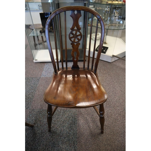 560 - Antique Georgian Oak Midi Sized Tilt Top Table and Three Oak Wheel Back Chairs in fantastic Conditio... 