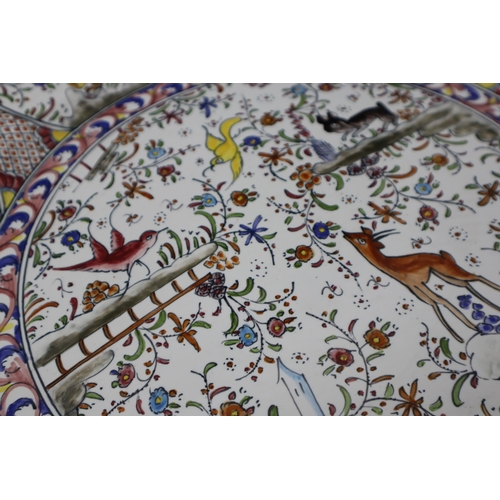 266 - Large Hand Painted Portugese Charger (45cm)