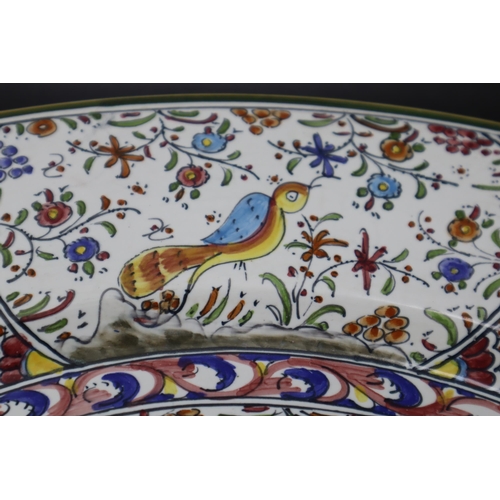 266 - Large Hand Painted Portugese Charger (45cm)