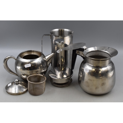 607 - Mixed Selection Of Stainless Steel Coffee Press And Kettles