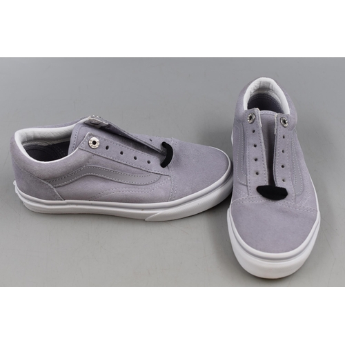 589 - Two Pairs of Vans Shoes, Inlcudes Lilac Size 1 and Black Size 3.5