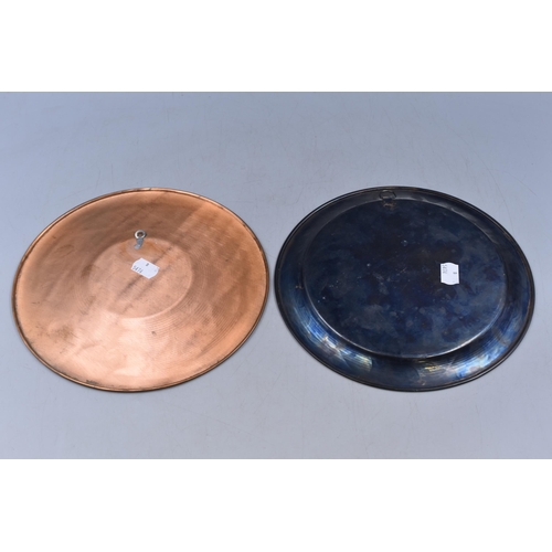 621 - Two Different Styles Of Etched Middle-Eastern Copper Wall Decorations Plates