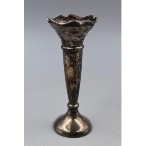 13 - A Hallmarked Birmingham Silver Bud Vase, Circa 1931. Approx 5