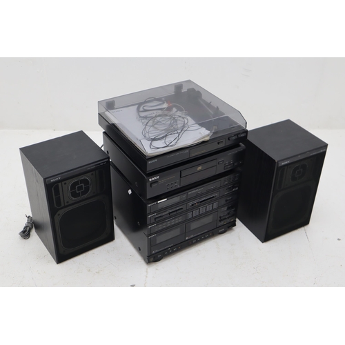 410 - Sony XO-D3 Compact HIFI System With PS-LX45P Turntable Comes With Sony SS-A3 2-Way System Speakers