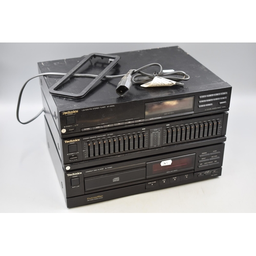 412 - A Technics CD Player (SL-PJ26A), With Technics Graphic Equalizer (SH-E50) And Tuner (ST-X930L). All ... 