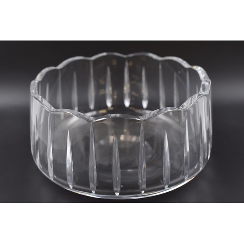 606 - Collection of Five Clear Glass Bowls and Decorated Glass Platter Two are Candle related