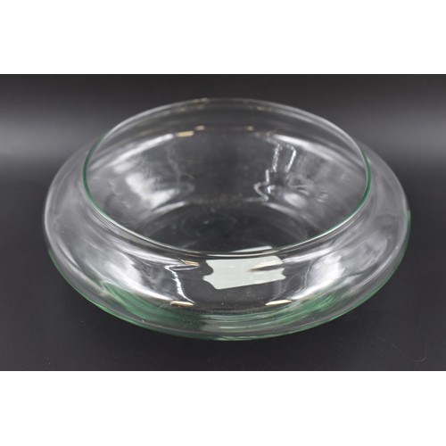 606 - Collection of Five Clear Glass Bowls and Decorated Glass Platter Two are Candle related