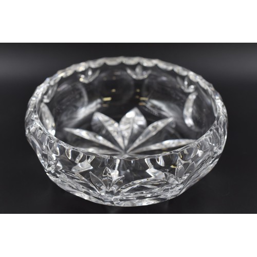 606 - Collection of Five Clear Glass Bowls and Decorated Glass Platter Two are Candle related