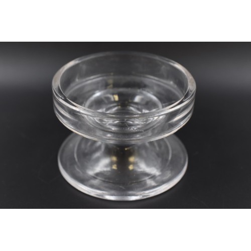 606 - Collection of Five Clear Glass Bowls and Decorated Glass Platter Two are Candle related