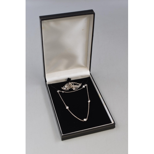 6 - Silver 925 Single / Double Chain Necklace Complete with Presentation Box