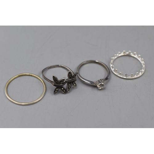 9 - Selection of 4 Silver 925 Rings