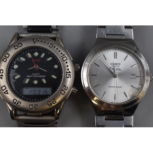 40 - Cased Casio Encana Quartz and a Time Quartz Analogue