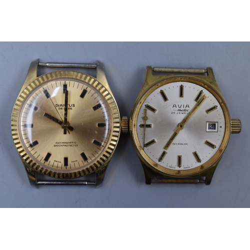 45 - A Selection of Six Gents Watch Heads, Includes Smiths, Avia and More.