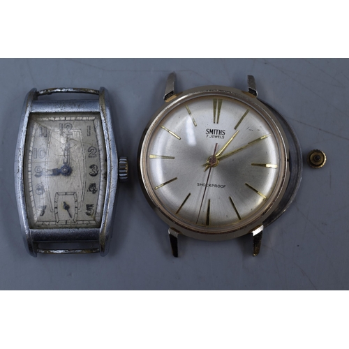 45 - A Selection of Six Gents Watch Heads, Includes Smiths, Avia and More.