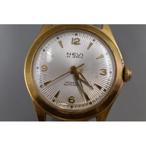 57 - Nevi Automatic 25 Jewels Gents Watch with elasticated Strap (Working)