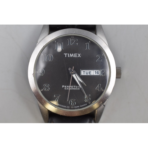 61 - Timex Perpetual Timer Day / Dat Watch a Timex Expoditon Indiglo with Fabric Strap and a Timex ladies... 