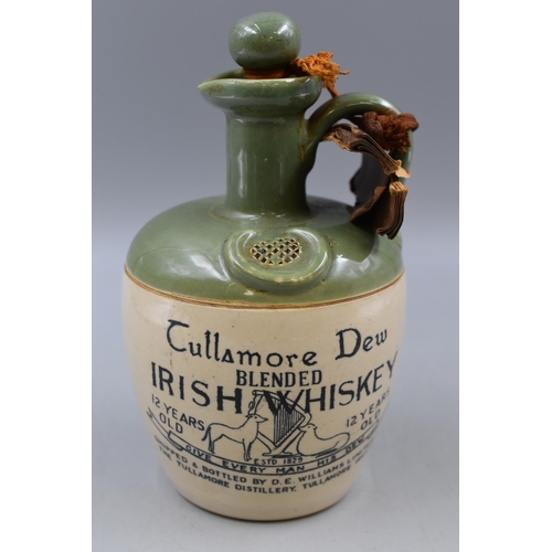 90 - A Vintage Ceramic Tullamore Dew Irish Whiskey Jar, With Stopper and Booklet.