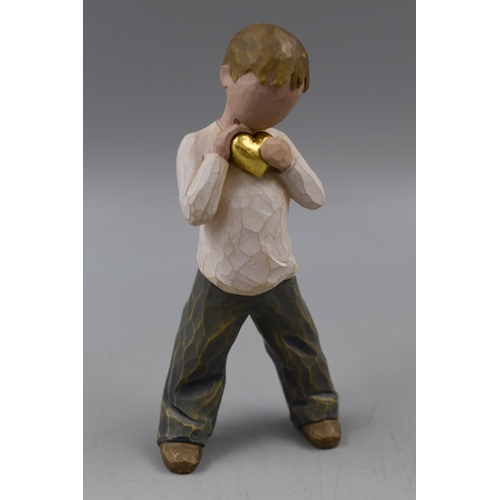 71 - Collectable Lordi Figurine, Boy Holding Golden Heart. approx 5