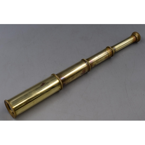 76 - A Brass Four Drawer Telescope, Approx 15.5