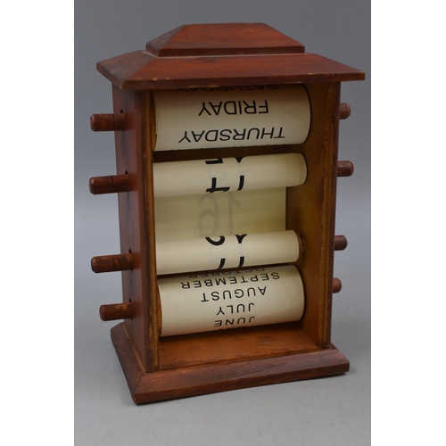 80 - A Wooden Church Style Perpetual Calendar, Approx 9.5