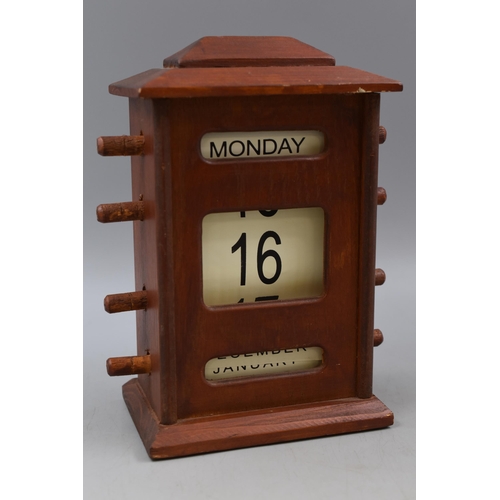 80 - A Wooden Church Style Perpetual Calendar, Approx 9.5