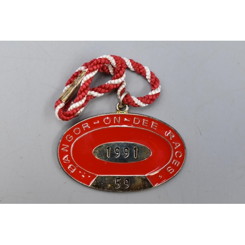 91 - Selection of 12 Enamelled Members Racecourse Badges from Bangor-on-Dee, Newcastle, and Uttoxeter (Da... 