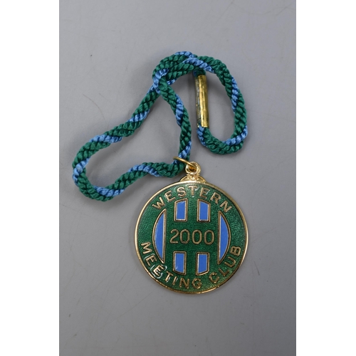 94 - Selection of 12 Enamelled official Racecourse Members Badges (Dating from 1986 to  2001)