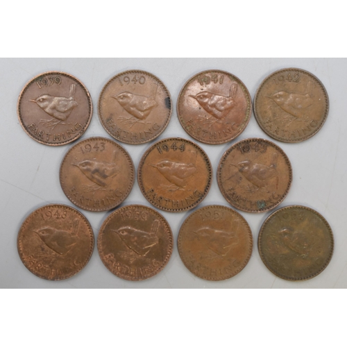 110 - A Selection of Twenty Five George VI Farthing Coins.