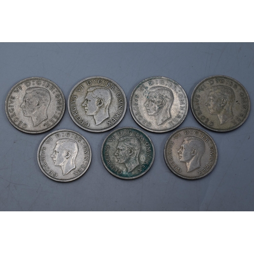 113 - A Selection of Ten George VI Half Crowns and Six Florins.