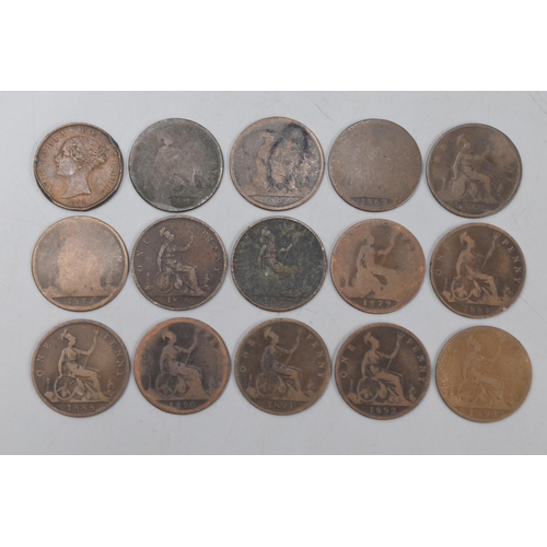 114 - A Selection of Twenty Victoria Young Head Penny Coins.