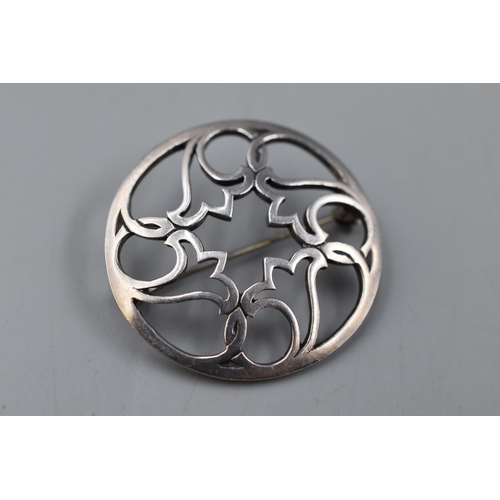 3 - A Hallmarked Silver Celtic Style Circular Brooch.